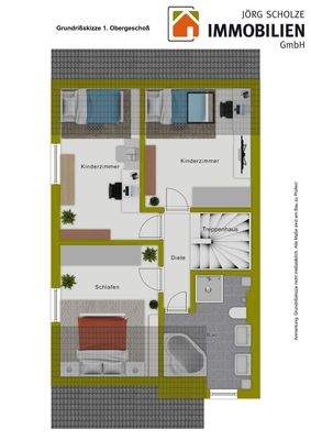 Grundrißskizze 1. OG