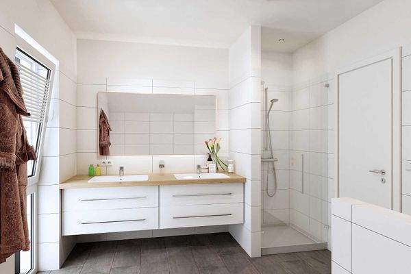 Badezimmer im Dachgeschoss 