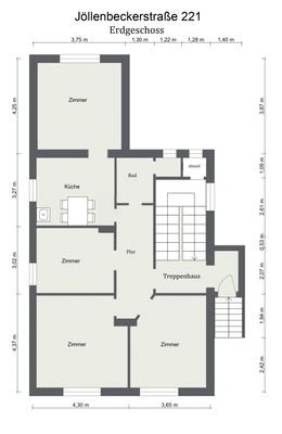 Floorplan letterhead - Jöllenbeckerstraße 221 - Etage 1 - 2D Floor Plan