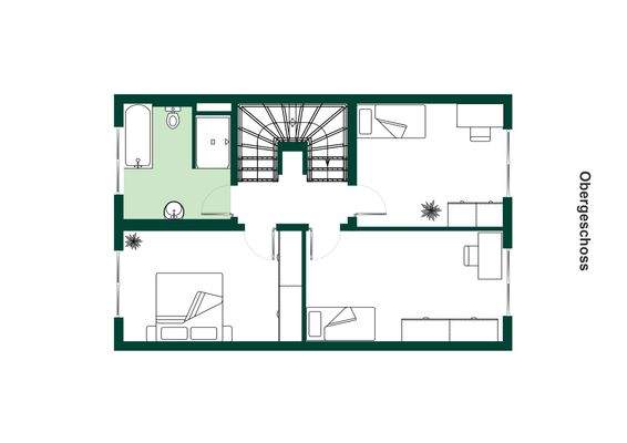 Grundriss Obergeschoss.