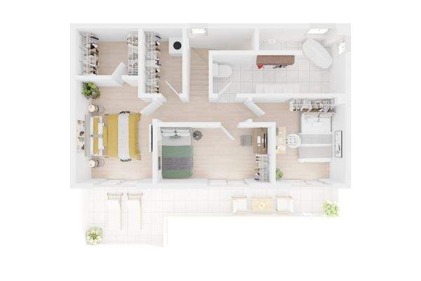 3D Grundriss Obergeschoss