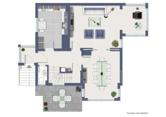 Grundriss EG beispielmöbliert