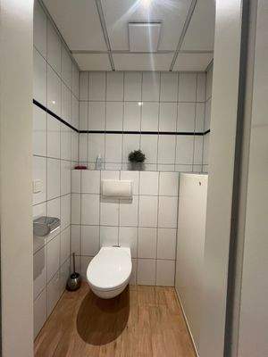 Modernes WC mit Fliesen