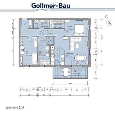 Grundriss Wohnung 2.14