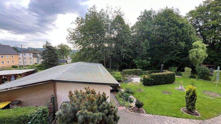 Balkonblick auf das Traumgrundstück