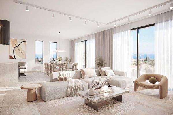 Wohnzimmer mit Küche