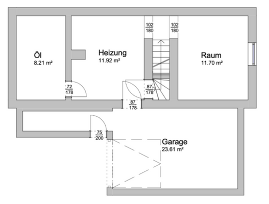 Grundriss Keller und Garage