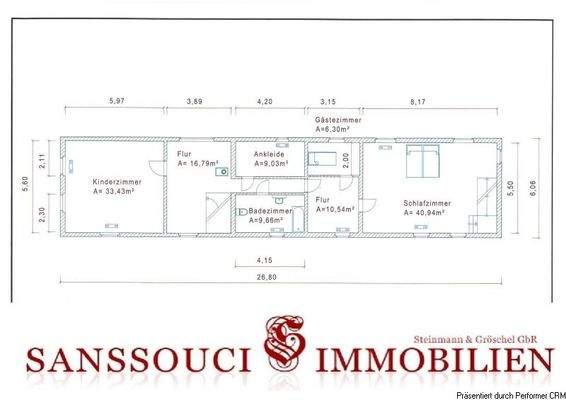 Grundriss 1 OG - Haupthaus