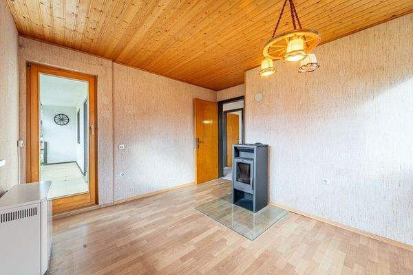 Das Esszimmer mit Kamin