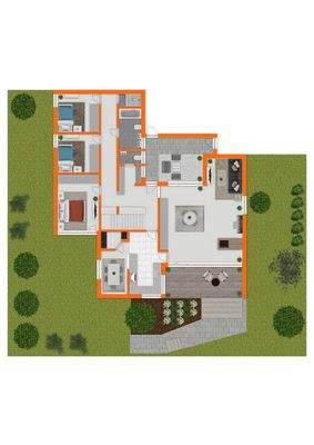 Grundriss EG mit Garten Ogulo