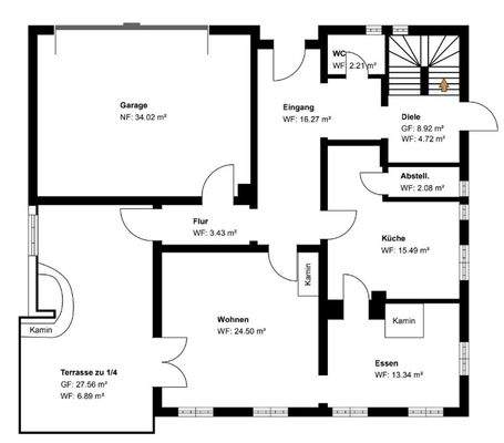 Grundriss Skizze EG HS 34