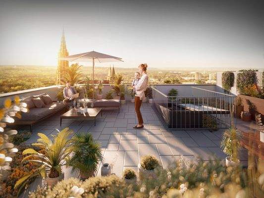Dachterrasse mit Ulmer Blick