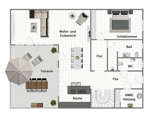 Grundriss Erdgeschoss (nicht maßstabsgetreu)