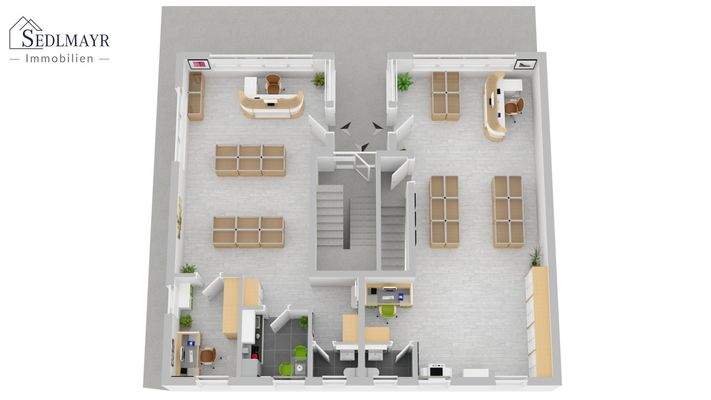 Grundriss Gewerbeeinheit 1+2