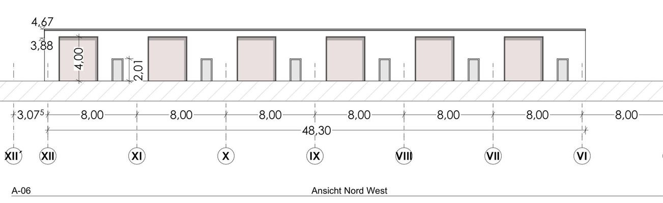 Ansicht Nordwest Garagen 