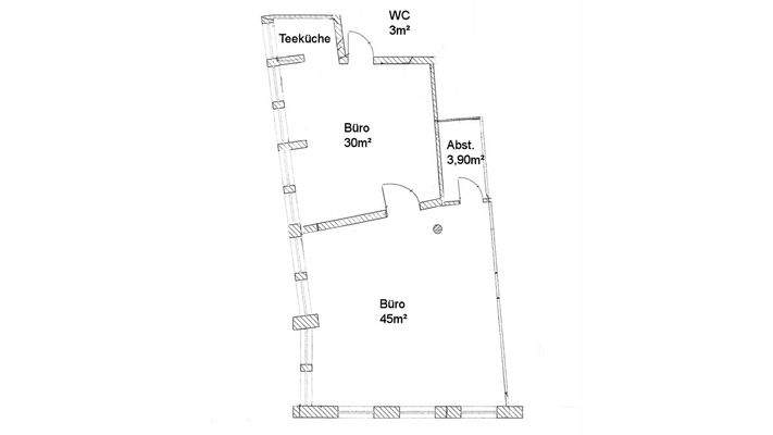 Grundriss Büro 1. Obergeschoss