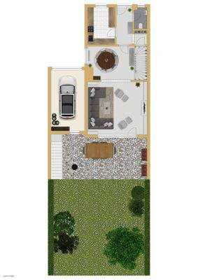 Grundriss mit Garten