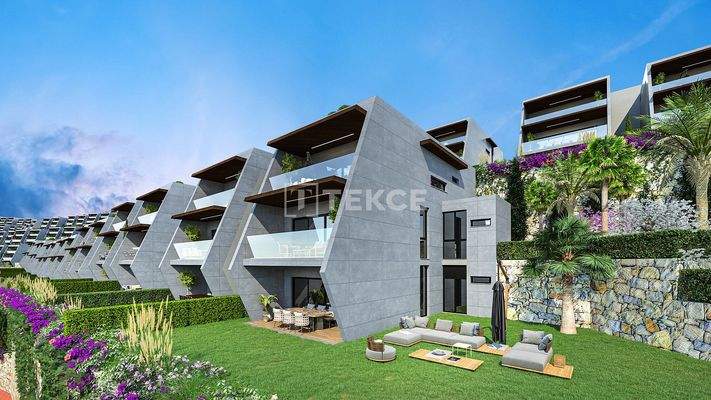 Flats in a Compound With Unblocked Sea Views in Kuşadası Turkey