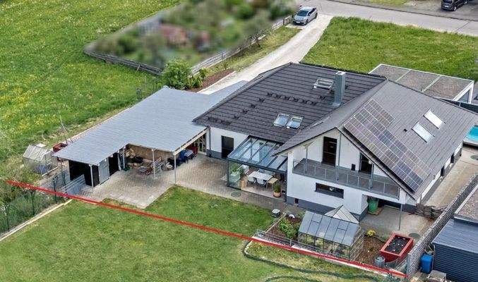 Luftbild hinterm Haus