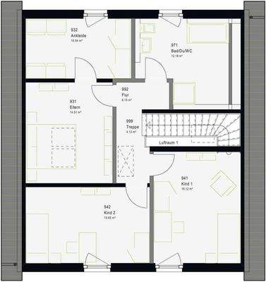 Grundriss Obergeschoss LS16.04