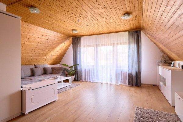 Blick in den Wohnbereich im Obergeschoss