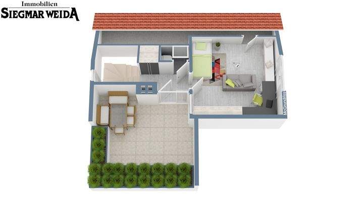 Studio, Bad, WC, Dachterrasse