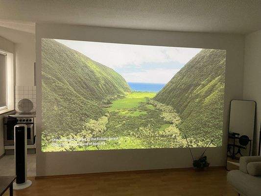 Beamer-Wand im Wohnzimmer