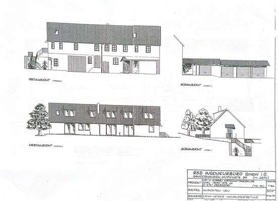 Grundriss Front Schnitt