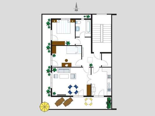 Grundriss mit Einrichtungsidee