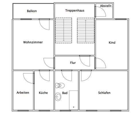 1 Obergeschoss 4-Raumwohnung