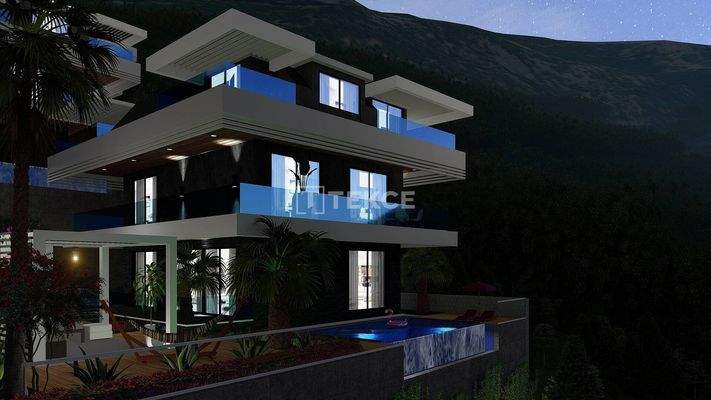 Detached Villas Featuring Infinity Pools in Alanya Tepe