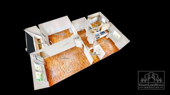 Wohnung in 3D-Ansicht