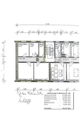 Grundriss mit Flächenberechnung