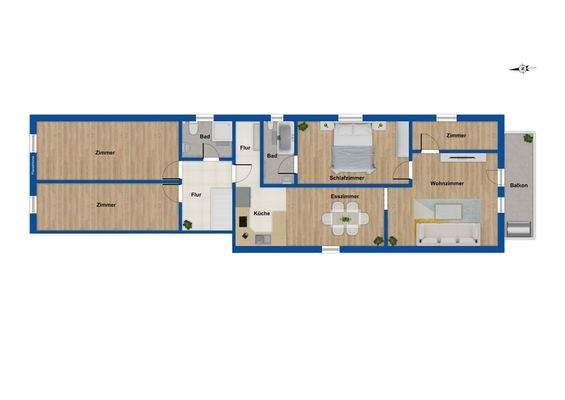 Grundriss - Wohnung D