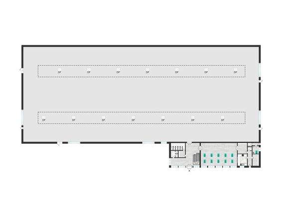 Werkhalle Sozialgebäude