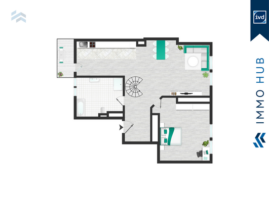 Grundriss untere Ebene WE 7