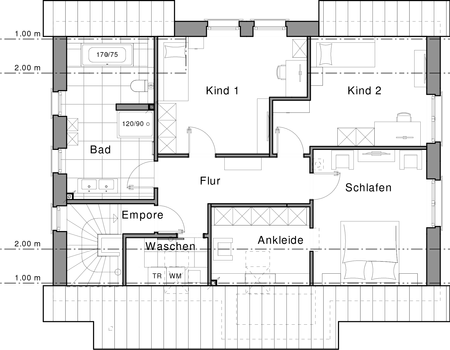 Viebrockhaus_Musterhaus_Edition 400_Grundriss_Obergeschoss