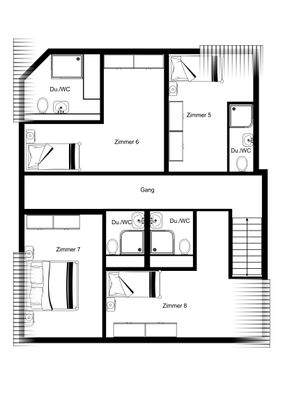 Grundriss Hotelzimmer 2. OG