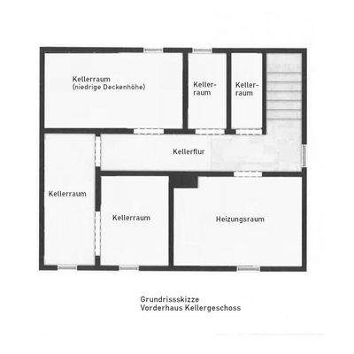 Grundrissskizze Vorderhaus KG