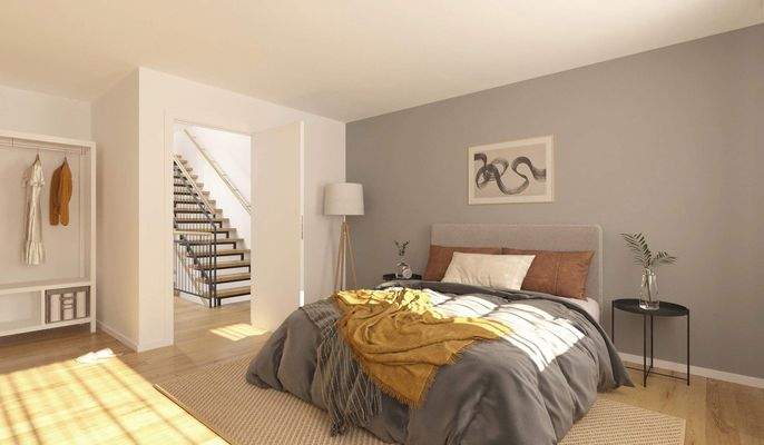 Helles und komfortables Schlafzimmer