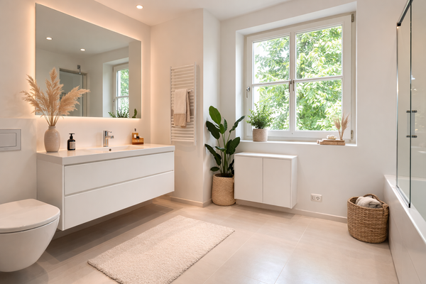 Badezimmer - Möblierung visualisiert