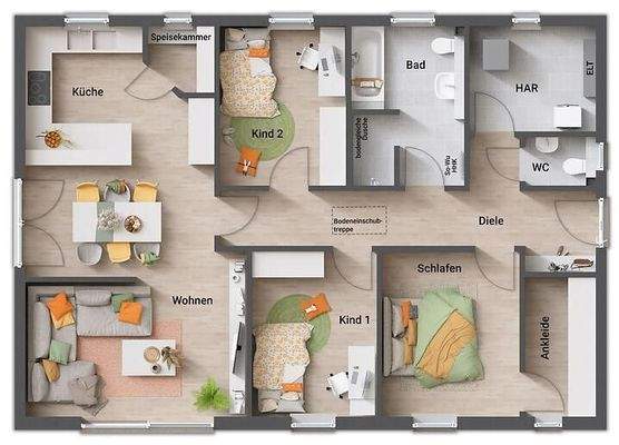 TCI V1 Grundriss Bungalow