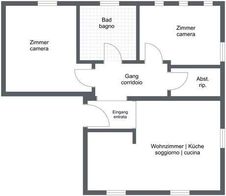 3-Zimmerwohnung_Atzwang - 1. Etage - 2D Floor Plan_Neu