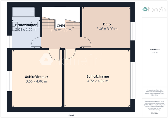 B2) Grundriss OG (Abmessung)