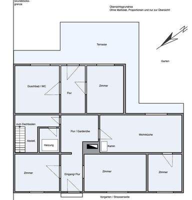 Übersichtsgrundriss ohne Maßstab und Proportion - Unter Vorbehalt!