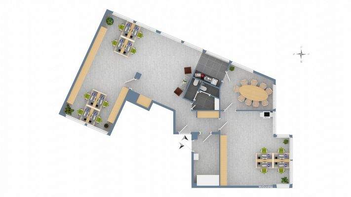 Grundrissplan Bürofläche