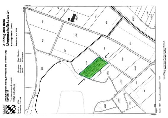 Lageplan (links Schwarzach, rechts Reckenstetten)markiert