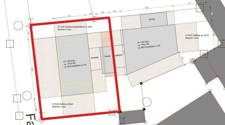 Planung Teilung des Grundstück