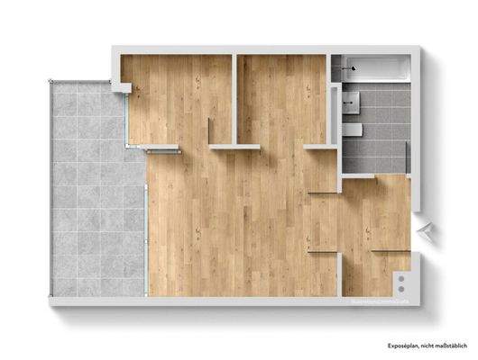 Grundrisstyp 1,5 Zimmer-Wohnung unmöbliert