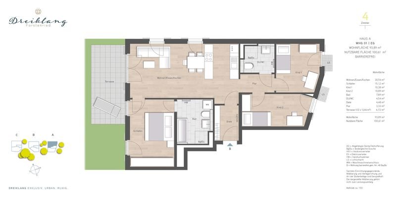 DREIKLANG – Grundriss Wohnung 1